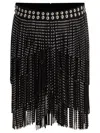 Isabel Marant Carmelia Studded Fringed Mini Skirt In Black