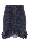 Isabel Marant Printed Stretch Crepe Milendi Mini Skirt In Blue