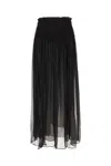 Isabel Marant Sheer Elastic Waistband Skirt With Braided Detail In Black