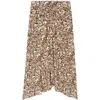 Isabel Marant Olena Draped Midi Skirt In Brown