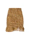 Isabel Marant Mosaic Ruffled Skirt In Gold