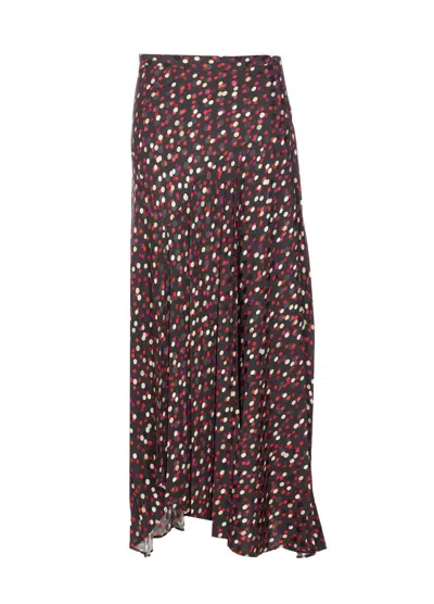 Isabel Marant High Waist Midi Skirt With Split Detail In Purple
