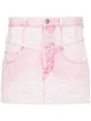 Isabel Marant Pink Narjis Denim Miniskirt In Light Pink