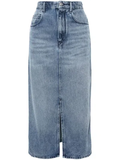 Isabel Marant Tilauria Stonewashed Denim Skirt In Blue