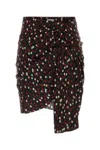 Isabel Marant Asymmetric Hem Mini Skirt With Polka Dots In Brown