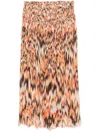 Isabel Marant Rolande Printed Silk-chiffon Midi Skirt In Orange