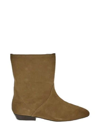 Isabel Marant Slaine Suede Boots In Beige