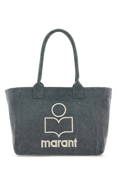 Isabel Marant Slate Cotton Yenky Zipped Shopping Bag In Fadedblack