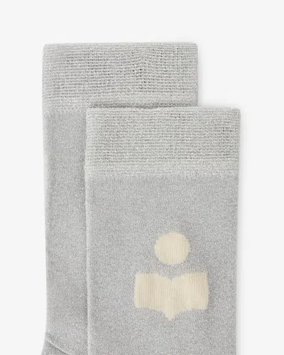 Isabel Marant Slazia Cupro Socks In Gray