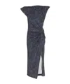 Isabel Marant Mid-length Dress With Midnight Blue Print In Black