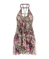 Isabel Marant Mini Abito Rozilda In Seta Stampata Donna In Multicolor
