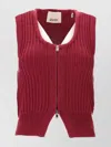 Isabel Marant Sleeveless Knit Jacket Scoop Neck In Red