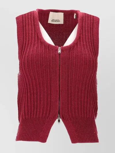 ISABEL MARANT SLEEVELESS KNIT JACKET SCOOP NECK