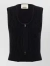 Isabel Marant Sleeveless Ribbed Texture Vest Named Devima In Black