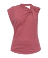 Isabel Marant Front Bow Crewneck Top With Knot Detail In Pink