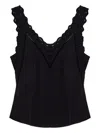 Isabel Marant Fradela Guipure Lace-trimmed Poplin Tank In Black