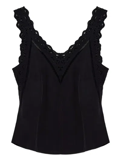 ISABEL MARANT ISABEL MARANT SLEEVELESS TOP WITH LACE TRIM