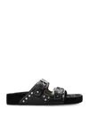 Isabel Marant Leather Sandals With All-over Stud Detail In Black