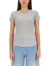 Isabel Marant Slim Fit Fine Ribbed Top In Charcoal