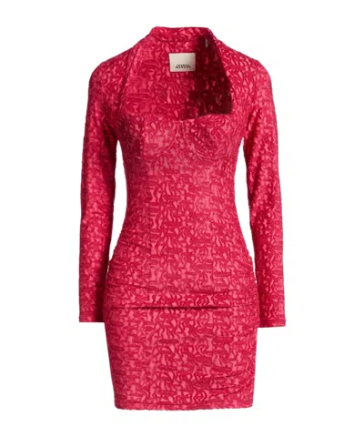 Isabel Marant Slim-fit Velvet Dress In Red
