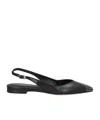 Isabel Marant Branee Leather Slingback Ballet Flat In Black