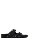 Isabel Marant Lennyo Embroidered Cutout Suede Slides