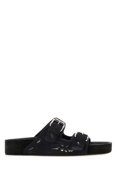 ISABEL MARANT ISABEL MARANT BLACK SUEDE LENNYO SLIPPERS
