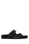 Isabel Marant Black Suede Lennyo Slippers In Black