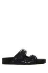 Isabel Marant Black Suede Lennyo Slippers In Black