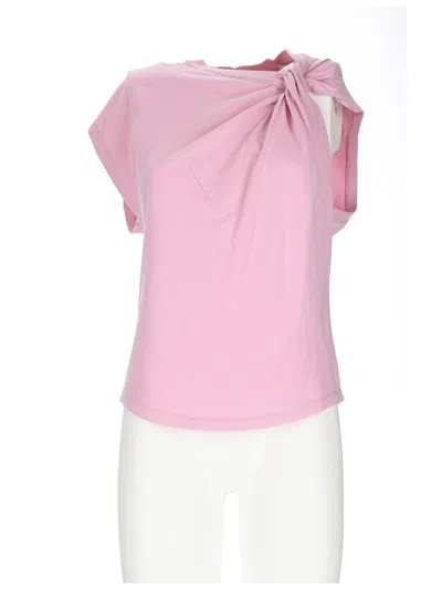 Isabel Marant Sm Nayda Pink T-shirt With Knot Detail