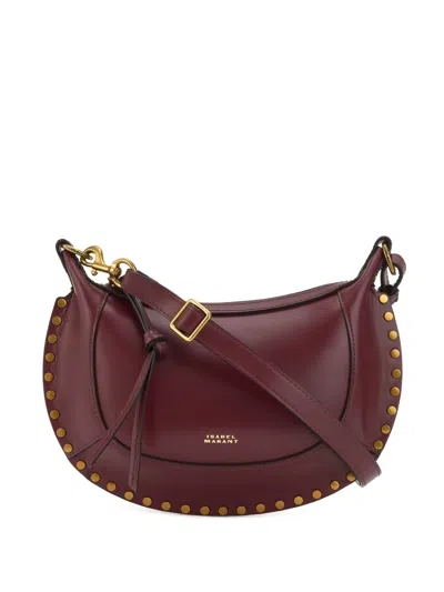 Isabel Marant Small Crescent-shaped Studded Shoulder Bag In Red