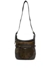 Isabel Marant Sierra Cotton Blend Shoulder Bag With Leather Trim In Grün