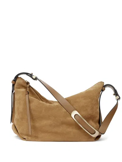 Isabel Marant Leyden Suede Shoulder Bag In Sand