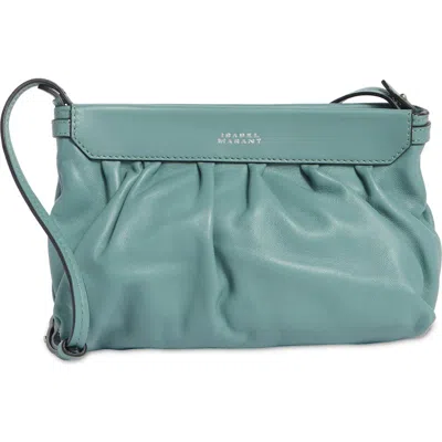 Isabel Marant Small Luz Leather Clutch In Green