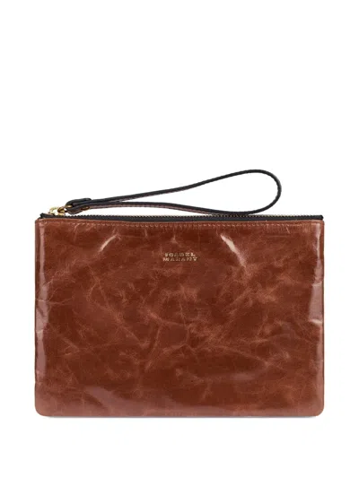 Isabel Marant Small Mino Leather Clutch Bag In Brown