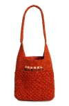 Isabel Marant Small Praia Raffia Tote In Orange
