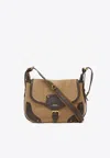 Isabel Marant Small Sierra Canvas Shoulder Bag In Khaki