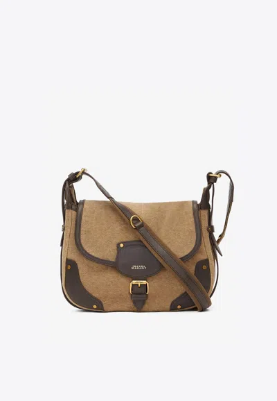 Isabel Marant Small Sierra Canvas Shoulder Bag In Khaki