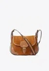 Isabel Marant Small Sierra Shoulder Bag In Suede In Cognac