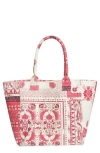Isabel Marant Patterned Small Tote Bag With 2 Handles In Red