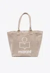 Isabel Marant Small Yenky Canvas Logo Tote Bag In Beige
