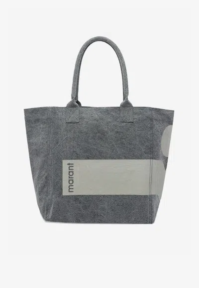 Isabel Marant Small Yenky Canvas Tote Bag In Gray