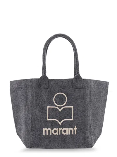 Isabel Marant Small Yenky Cotton Shoulder Bag In Gray