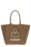 Isabel Marant Small Yenky Embroidered Logo Tote In Brown