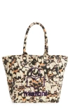 Isabel Marant Small Yenky Embroidered Logo Tote In Orange