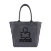 Isabel Marant Women Grey Canvas Small Yenky Shopping Bag In Gray