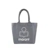 Isabel Marant Small Yenky Gz Shopper Bag - Cotton - Black In Grey