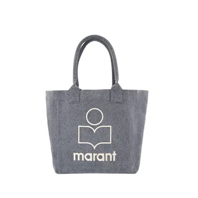 Isabel Marant Small Yenky Gz Shopper Bag - Cotton - Black In Grey