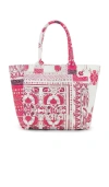 Isabel Marant Patterned Small Tote Bag With 2 Handles In Red
