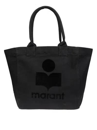Isabel Marant Small Yenkygz Cotton Shoulder Bag In Nero